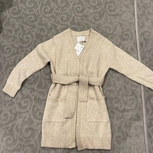 Girls cardigan with tie belt new size 11-12 Zara